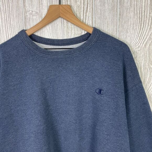 Champion Men's Size 2XL XXL Navy Blue Pullover Crewneck Sweater - Picture 3 of 7